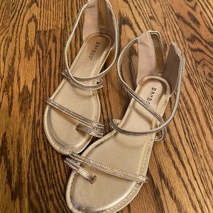 Rose Gold Gladiator Rhinestone Sandals